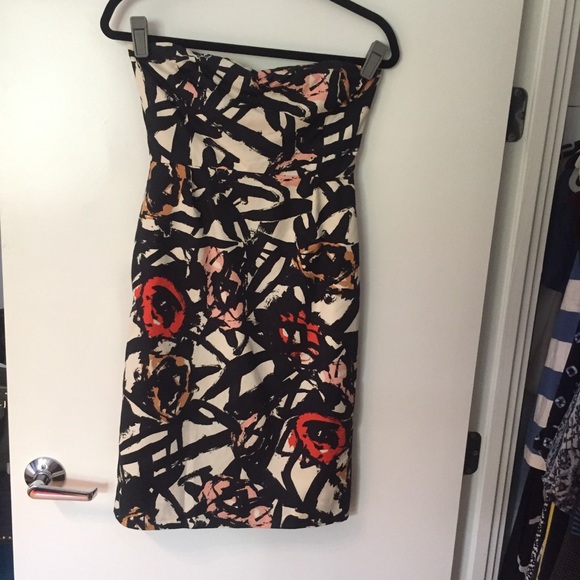 J.Crew Abstract Rose Strapless Dress, size 0 - Picture 1 of 5